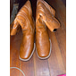 Women's Western Cowboy Boots with Embroidered Stitching – Faux Leather Mid-Calf Boots for Fall Festivals, Farm Work & Country Outfits
