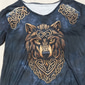 Herren T Shirt T-Shirt Kurzarmshirt Kurzarm V Ausschnitt Sommer Wolf Wikinger Vintage Designer Ethno-Stil Druck Urlaub Straße Ausgehen Blau Schwarz Dunkelgray Top T-Shirt für Herren