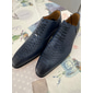 chaussures habillées en cuir de vachette de qualité supérieure pour hommes avec texture peau de serpent, design à lacets et détail de boucle, chaussures formelles élégantes pour les affaires, les mariages et les occasions spéciales