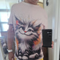 Herr Katt Rolig T-shirt Kortärmad T-shirt 3D-tryck Rund hals Skjorta Retro / vintage Ledigt Gata Ledigt Bar Ljusblå Vit Kaki Vår & sommar Kläder S M L XL XXL XXXL