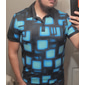 Voor heren Grafisch Golfshirt Korte mouw Poloshirt Overhemden met kraag Casual Vakantiekleding Rave-kleding Feestoutfits Knop 3D-afdrukken Zomer Zwart Geel Rood