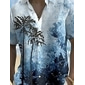 Herren Kokospalme Tropische Pflanzen Sommer Hawaiihemd Knopfhemd Alohahemd Kurzarm Hawaiianisch Ferien Strandbekleidung Sommer Frühling Umlegekragen 3D-Druck Hemden mit Kragen Eine Tasche vorne Gelb