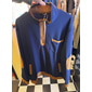 Voor heren Sweatshirt met rits Wafel Sweatshirt Stoppen Zwart Marineblauw Halve rits Effen Zak Casual Dagelijks Werk Polyester Actief Vintage Stoer Lente Herfst Kleding Hoodies Sweatshirts Lange mouw