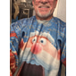 Ful jultröja Herr Tecknat jultomten Mönster Pullover tröja Stickat Rund halsringning Ledigt Semester Dagligen Stickat Håller värmen Långärmad Vår Höst Vinter Sjöblå Rubinrött Blå