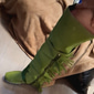Femmes Bottes Bottes de Cowboy Chaussures en Daim Grande Taille Extérieur Quotidien Couleur Unie Cuissardes Gland Talon Compensé Talon Caché Bout Rond Élégant Bohème ancien Marche Faux daim À lacets