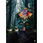 Masque de mascarade en plumes pour femme avec un design de plumes colorées, accessoire de costume élégant pour la fête d'Halloween et le cosplay